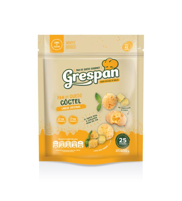 Pan de queso Cóctel sabor Original (Gauda y Parmesano) 400grs con 25 unidades