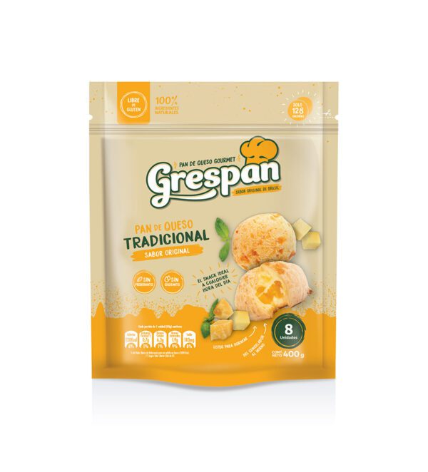 Pan de queso Tradicional sabor Original (Gauda y Parmesano) 400grs con 8 unidades