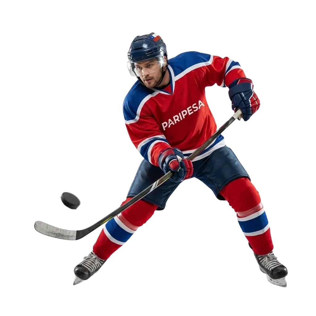 Paripesa Chile hockey betting interface showing NHL and European leagues with live markets and competitive odds