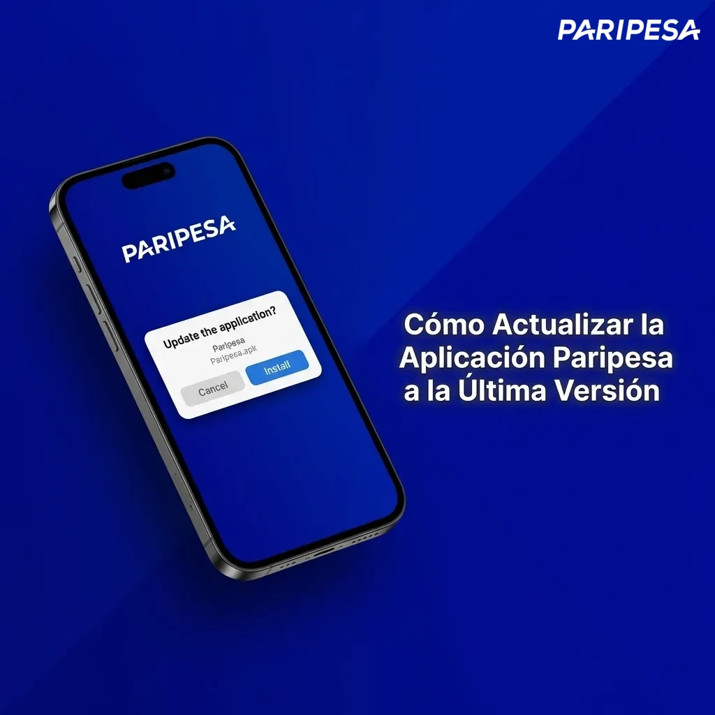 Smartphone mostrando la aplicación Paripesa actualizándose automáticamente sin intervención del usuario