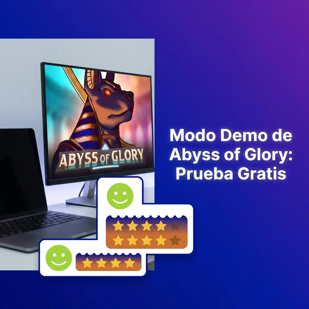 Interfaz del modo demo de Abyss of Glory mostrando créditos virtuales y opciones de juego gratuito sin registro