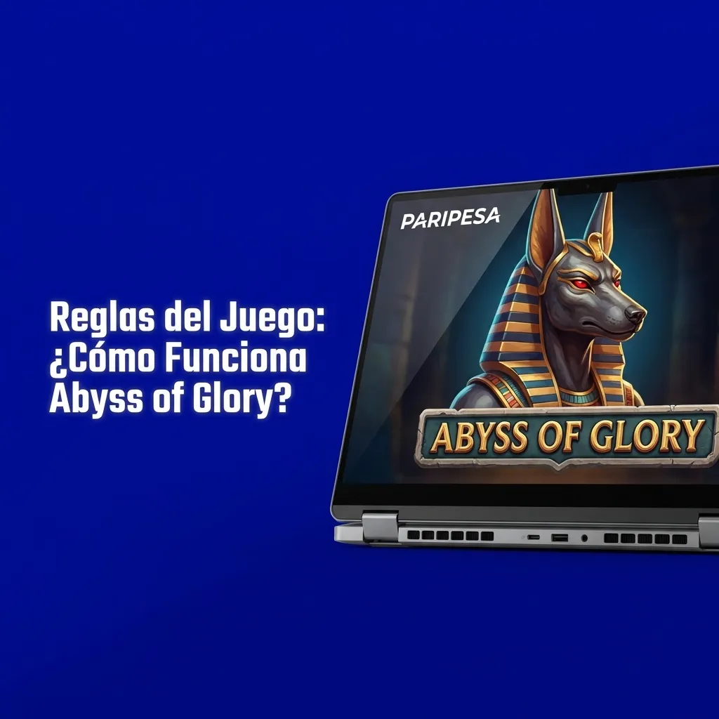 Ilustración del juego Abyss of Glory mostrando niveles del abismo con gemas azules, doradas y símbolos de peligro y multiplicadores.